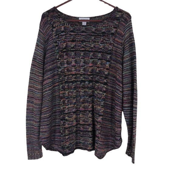 Avenue Woman Small Mixed Thread Sweater, Multicolored Soft Threads, Plus 18/20 - Picture 1 of 7